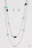 Paparazzi "Hitting A GLOW Point" Blue Necklace & Earring Set Paparazzi Jewelry