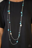 Paparazzi "Hitting A GLOW Point" Blue Necklace & Earring Set Paparazzi Jewelry