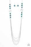 Paparazzi "Pour The Wine" Blue Necklace & Earring Set Paparazzi Jewelry