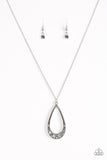 Paparazzi "Teardrop Tease" Silver Necklace & Earring Set Paparazzi Jewelry