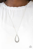 Paparazzi "Teardrop Tease" Silver Necklace & Earring Set Paparazzi Jewelry