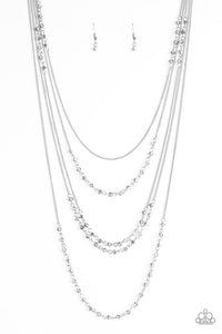 Paparazzi "Glitter Go-Getter" Silver Necklace & Earring Set Paparazzi Jewelry