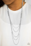 Paparazzi "Glitter Go-Getter" Silver Necklace & Earring Set Paparazzi Jewelry