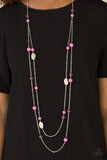 Paparazzi "Hitting A GLOW Point" Purple Necklace & Earring Set Paparazzi Jewelry