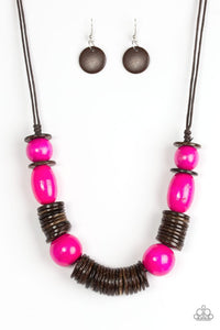 Paparazzi "You Better BELIZE It!" Pink Necklace & Earring Set Paparazzi Jewelry