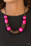 Paparazzi "You Better BELIZE It!" Pink Necklace & Earring Set Paparazzi Jewelry