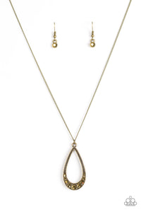 Paparazzi "Teardrop Tease" Brass Necklace & Earring Set Paparazzi Jewelry