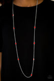 Paparazzi VINTAGE VAULT "In Season" Red Necklace & Earring Set Paparazzi Jewelry