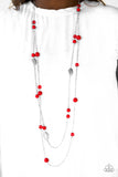 Paparazzi "Hitting A GLOW Point" Red Necklace & Earring Set Paparazzi Jewelry