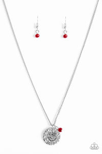 Paparazzi "A Show Of Good Faith" Red Necklace & Earring Set Paparazzi Jewelry