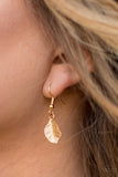 Paparazzi "Sail Across The Sky" Gold Feather Fringe Necklace & Earring Set Paparazzi Jewelry