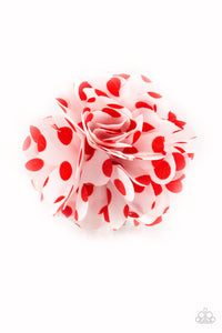 Paparazzi "Polka Posy" Red & White Polka Dot Flowers Hairband Clip Paparazzi Jewelry