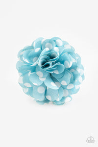 Paparazzi "Polka Posy" Blue & White Polka Dot Flowers Hairband Clip Paparazzi Jewelry