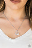 Paparazzi "Paint The Town In Glitter" White Necklace & Earring Set Paparazzi Jewelry