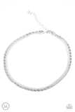 Paparazzi "Metro Mayhem" Silver Choker Necklace & Earring Set Paparazzi Jewelry