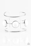 Paparazzi "Lush Lagoon" White Bead Silver Cuff Bracelet Paparazzi Jewelry