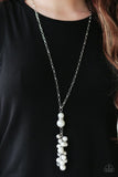 Paparazzi "BALLROOM For Rent" White Necklace & Earring Set Paparazzi Jewelry