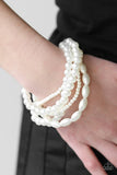 Paparazzi VINTAGE VAULT REPO "Marvelously Mumbai" White Bracelet Paparazzi Jewelry