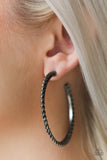 Paparazzi "A Little HOOPY" Black Earrings Paparazzi Jewelry