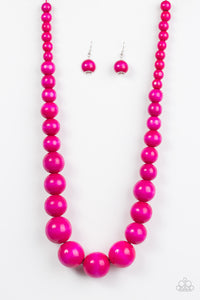 Paparazzi VINTAGE VAULT "Effortlessly Everglades" Pink Necklace & Earring Set Paparazzi Jewelry