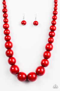 Paparazzi "Effortlessly Everglades" Red Necklace & Earring Set Paparazzi Jewelry