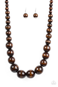 Paparazzi "Effortlessly Everglades" Brown Necklace & Earring Set Paparazzi Jewelry