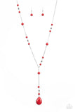 Paparazzi "Modern Mountaineer" Red Necklace & Earring Set Paparazzi Jewelry