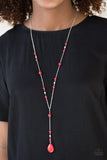 Paparazzi "Modern Mountaineer" Red Necklace & Earring Set Paparazzi Jewelry