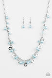 Paparazzi VINTAGE VAULT "Elegant Ensemble" Blue Necklace & Earring Set Paparazzi Jewelry