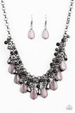 Paparazzi VINTAGE VAULT REPO "Diva Attitude" Black Necklace & Earring Set Paparazzi Jewelry