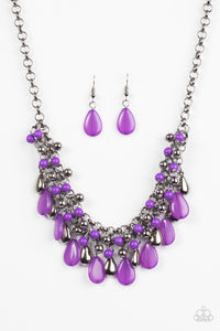 Paparazzi VINTAGE VAULT REPO "Diva Attitude" Purple Necklace & Earring Set Paparazzi Jewelry