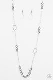 Paparazzi VINTAGE VAULT "Metro Minimalist" Silver Necklace & Earring Set Paparazzi Jewelry