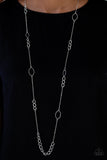 Paparazzi VINTAGE VAULT "Metro Minimalist" Silver Necklace & Earring Set Paparazzi Jewelry