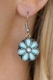 Paparazzi "MARIGOLD Rush" Blue Bead Flower Daisy Silver Earrings Paparazzi Jewelry