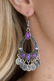 Paparazzi VINTAGE VAULT "Island Escapade" Purple Earrings Paparazzi Jewelry