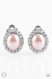 Paparazzi "Romantically Regal" Pink Clip On Earrings Paparazzi Jewelry