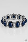 Paparazzi "Colorful Carnivals" Blue Bead Silver Frame Stretchy Bracelet Paparazzi Jewelry