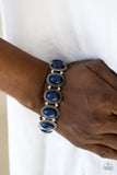 Paparazzi "Colorful Carnivals" Blue Bead Silver Frame Stretchy Bracelet Paparazzi Jewelry