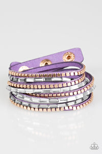 Paparazzi VINTAGE VAULT "This Time With Attitude" Purple Wrap Bracelet Paparazzi Jewelry