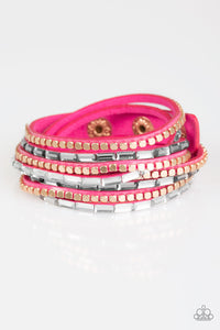 Paparazzi VINTAGE VAULT "This Time With Attitude" Pink Wrap Bracelet Paparazzi Jewelry