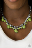 Paparazzi "Paleo Princess" Green Stone Silver Bead Necklace & Earring Set Paparazzi Jewelry