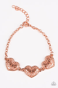 Paparazzi "Fond Of Hearts" Copper Bracelet Paparazzi Jewelry