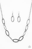 Paparazzi "Legendary Lioness" Black Necklace & Earring Set Paparazzi Jewelry