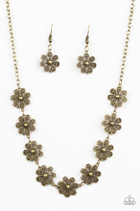 Paparazzi "Spring Beauty" Brass Necklace & Earring Set Paparazzi Jewelry
