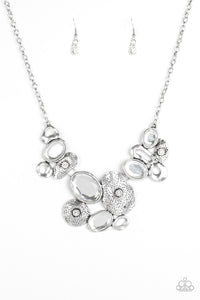 Paparazzi "Grotto Grandeur" White Necklace & Earring Set Paparazzi Jewelry