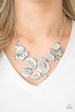 Paparazzi "Grotto Grandeur" White Necklace & Earring Set Paparazzi Jewelry