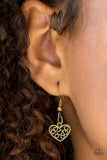 Paparazzi "Love and Devotion" Brass Necklace & Earring Set Paparazzi Jewelry