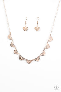 Paparazzi "Love and Devotion" Rose Gold Necklace & Earring Set Paparazzi Jewelry