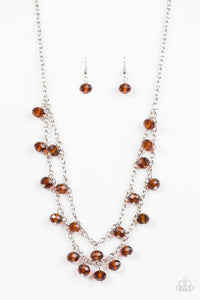 Paparazzi VINTAGE VAULT "Super Supernova" Brown Necklace & Earring Set Paparazzi Jewelry