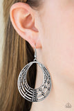 Paparazzi "Tundra Texture" Silver Antiqued Weave Hoop Earrings Paparazzi Jewelry